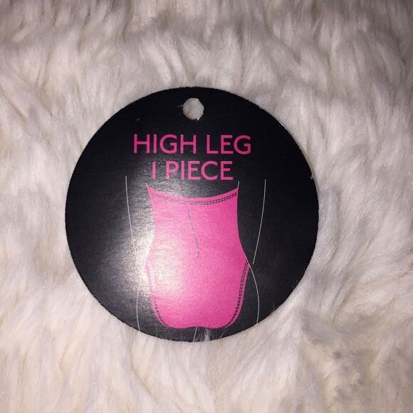 NWOT High Leg One Piece Swimsuit Sz 11/13 Black White Spring Break Swim - Picture 5 of 12